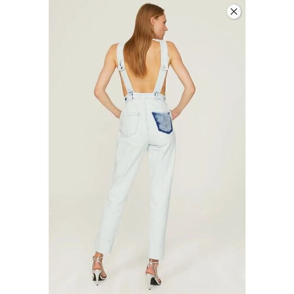 Retrofete Denim Monet Jumpsuit Overall Womens XXL Indie Streetwear Urban Punk - Picture 2 of 7
